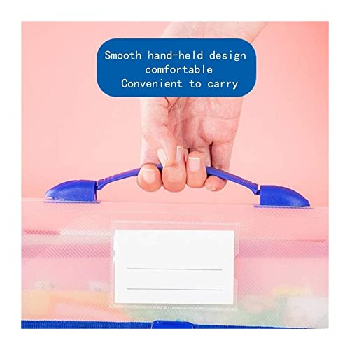 Filing Envelopes A4 Wallet Plastic Folder Poly Pockets Envelope Waterproof Expanding Document File Folders with Button Portable Handle Plastic Folders (Color : Yellow)