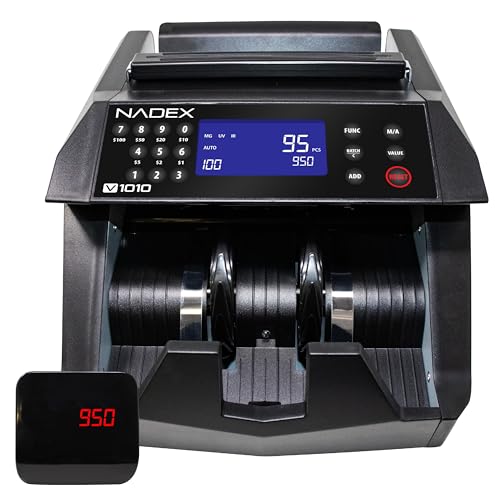 Nadex V1010 Bill Counter, Batching, Value Counting, Counterfeit Detection, 1000 Notes/Minute