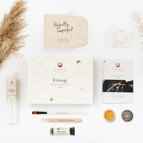 CHIYU Kintsugi Repair kit: Modern Repair Kit - Gold - Gold Glue - Food Safe - Dishwasher Safe - The Most Complete and Durable Kintsugi kit