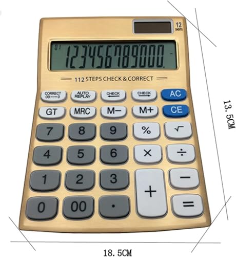 ZHIQISHI Scientific Calculator Calculators Desktop Calculator， Gold Dual Power Supply Office Commercial Electronic Exam Stationery
