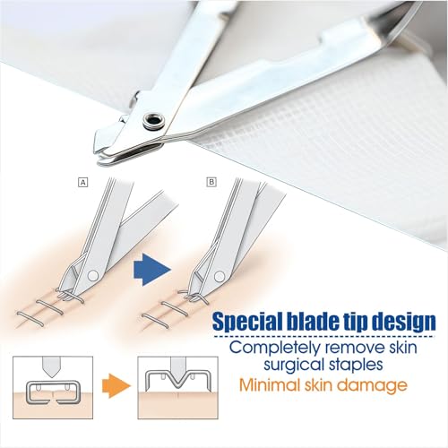 Skin Staple Remover Tool - Surgical Grade Stainless Steel Staple Extractor for Veterinary and Wound Care 10pcs