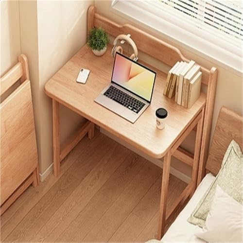Solid Wood Folding Desk, Small Desk for Bedroom, Fold Small Desk, Computer Desk for Home Office, Simple Study Makeup Workstation, Wooden Study Office Desk Table for Small Spaces(Natural,100cm/39.3in)