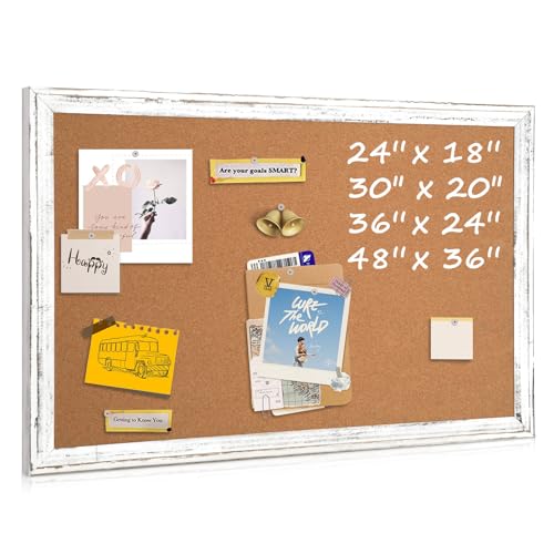 Cork Board Bulletin Board, 36"x24" Corkboard for Wall