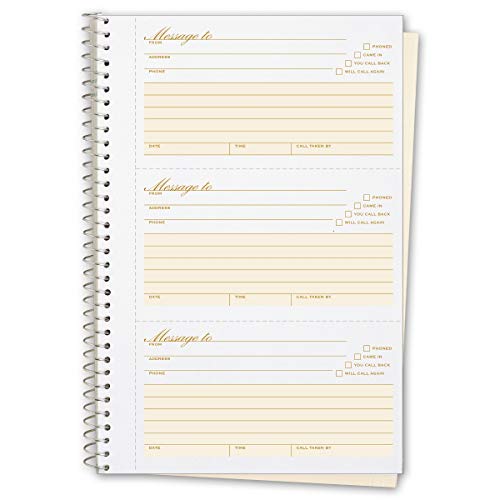 CheckSimple Phone Call Message Book - Record Missed Calls - Perforated Duplicate Copies (6 Books)
