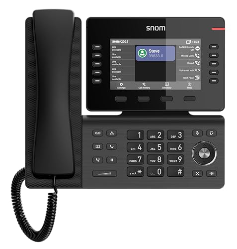 Snom D810W IP Table Telephone, 5 Inch IPS, WiFi, 6 SIP, Black