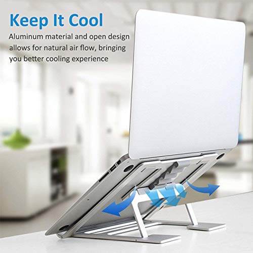 RVCSJAY Folding Portable Laptop Stand Angle/Height Adjustable Aluminum Alloy Notebook Computer Bracket Heat Dissipation