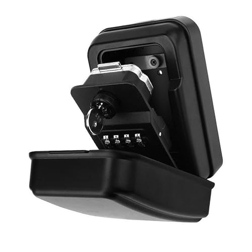 Upgraded Wall Mount Safe Box with 4 Digit Combination and Backup for Secure Weatherproof Storage of Keys and Valuables Weather Storage