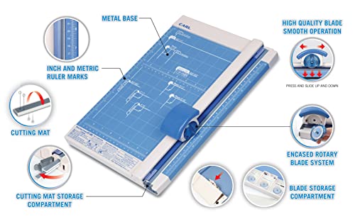 Carl Manufacturing 12200 Rotary Trimmer 12-Inch 10 Sht Cap. 10-1/4-Inch x12-Inch x3/4-Inch GY