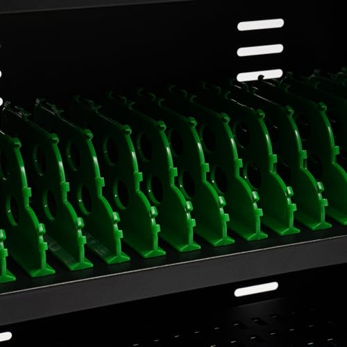 Lemoeyes Mobile Charging Cart, 30 Device Laptop and Tablet Storage Cart with Charging Port Screen Size Up to 8'', 300W Locking Charging Station for School Business Exhibition (Black, 30 Units)