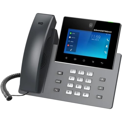 Grandstream GXV3450 IP Video Phone | 16 Lines, 16 SIP Accounts | 5-Inch Color Touch Screen | Wi-Fi 5 | Dual-Port Gigabit Ethernet with Integrated PoE