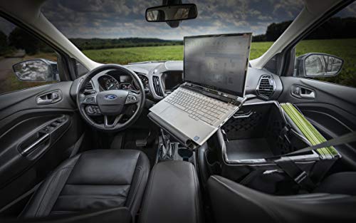 AutoExec Milk Crate Vehicle and Mobile Office Work Station with Apron Organizer, Laptop Tray and 400 watt Power Inverter