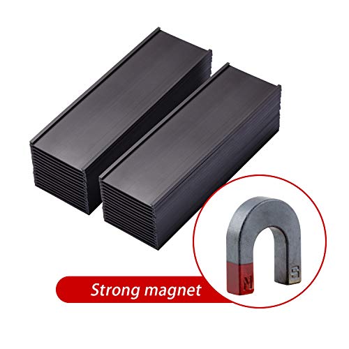 Eeoyu C Channel Magnetic Labels Holders, 50 Pack 2''x5.5'' for Metal Racks