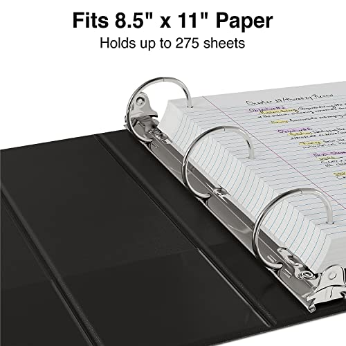 Staples Simply Economy 1.5-Inch Round Ring View Binder, Holds Up to 275 Sheets Each, 12-Pack, Black, Lightweight Binders for School & Office