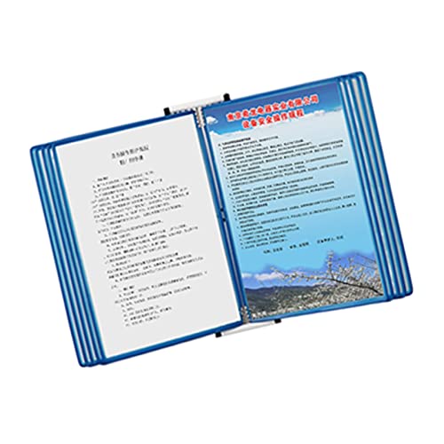 10-Page 20 Sheets Metal Wall Hanging Flip Display Folder for A4 Paper(Blue)