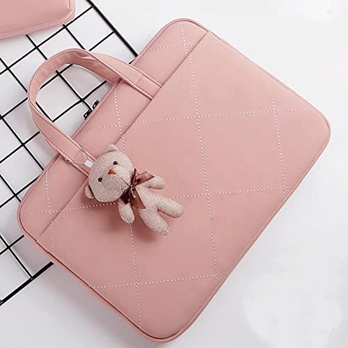 Cute PU Leather Women Laptop Bag Sleeve Notebook Carrying Case Briefcase Mouse Bag (Color : A, Size : 12-13.3 inch)