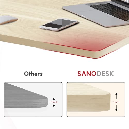 SANODESK 60"x24"x1" One-Piece Tabletop for Home Office, White Wood Grain