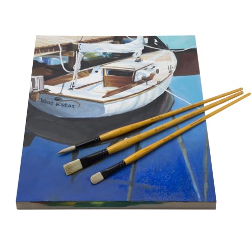 Creative Mark Paint Brush Set Mimik Hog Professional Synthetic Hog Bristle Brushes for Acrylics, Inks, Dyes, Gouaches, Watercolors, Easein & Egg Tempera - [11 Piece Value Set]