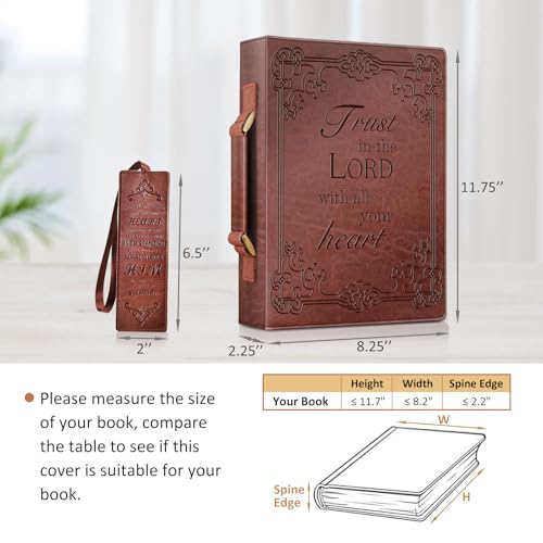 FINPAC Large Classic Bible Cover Vegan Leather Carrying Book Case