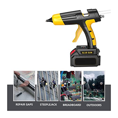 LIBODD Hot Glue Gun Cordless Hot Glue Gun Tool with Digital Display Thermostat Replaceable Battery Use 11mm Glue Sticks Pure Copper Nozzle for DIY Arts, Crafts and Quick Repairs(Set-6)