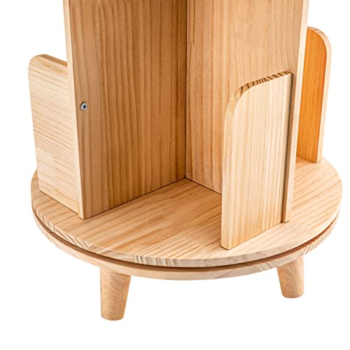 YIYIBYUS 2 Layers 360 Rotating Bookshelf Display Bookcase Floor-Standing Storage Rack,Rotating Bookshelf 360 Display Stackable File Tray Office Desktop File Organizer