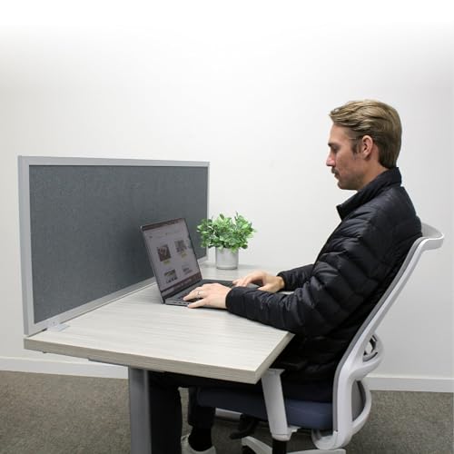 OBEX Acoustic Mounted Screen Privacy Panel Table Top Separator, Sound Blocking Desk Divider (Graphite, 24" X 72")