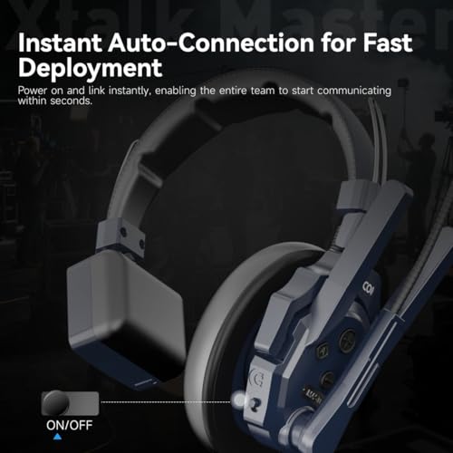 SYNCO Xtalk Master Wireless Intercom Headset System Communication Headsets, 500m Range 1640ft 2.4GHz ENC Noise Cancellation USB-C UAC Connectivity 15H Battery (XM1/1 PCS)