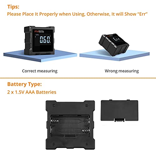 TEOYETTSF Digital Level Box Protractor Angle Finder Level Gauge Bevel Gauge Inclinometer with Magnetic Based Backlight Waterproof