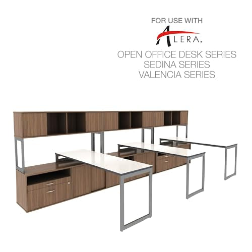 Alera Alera Open Office Desk Series Low File Cabinet Credenza, 2-Drawer: Pencil/File, Legal/Letter, 1 Shelf,Walnut,29.5x19.13x22.88