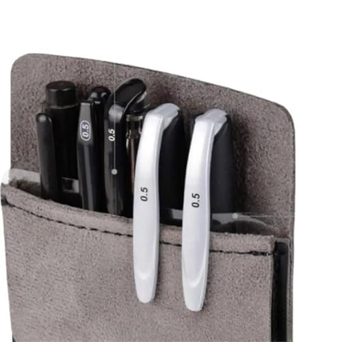 Nuqsx Pocket Protector 6pcs Chest Pencil Case Lab Coat Pen Storage Pouch Organizer for Shirts Pu Leather Pocket Protector for School Office For Shirts Pants Lab Coats Nurses(Black+Brown)