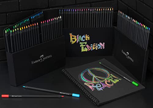 Faber-Castell Black Edition Colored Pencils, 100 Count, Storage Sleeve