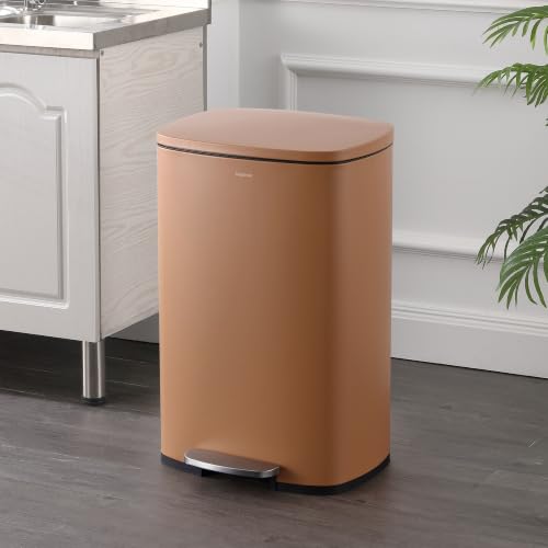 happimess Connor 2-Piece Iron Trash Can, Clay Rose