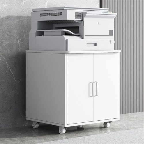 XJOYSL7921 File Cabinets ﻿ Printer Cabinet Rounded Corner Mobile Base Storage Office Small File Information Vertical File Cabinets(White)