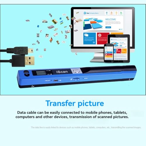 Peirushg Portable Document Scanner 900DPI A4 for Photo and Book