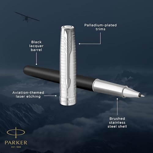 Parker Sonnet Rollerball Pen | Legacy of Flight | Chrome Trim | Fine Point | Gift Box