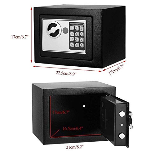 ntumLeap Safe Electronic Digital Security Safe Box,Fireproof Wall-Anchoring Safe Deposit Box for Home Office Hotel Business Jewelry Money Safe,Black-A
