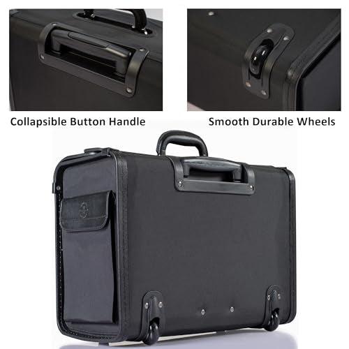 HAMMER ANVIL 19 Wheeled Briefcase Rolling Case Sales Sample Pilot Lawyer Attache Black Ballistic Nylon