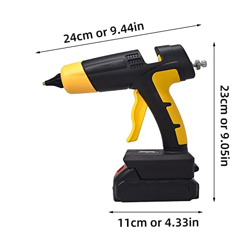 LIBODD Hot Glue Gun Cordless Hot Glue Gun Tool with Digital Display Thermostat Replaceable Battery Use 11mm Glue Sticks Pure Copper Nozzle for DIY Arts, Crafts and Quick Repairs(Set-4)