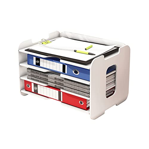 EliteBloom File Magazine Folder Holder File Storage Racks Desktop Creative Office Simple Classification Supplies Racks File Baskets File Storage Boxes White File Organizer (Size : 2) (White 1)