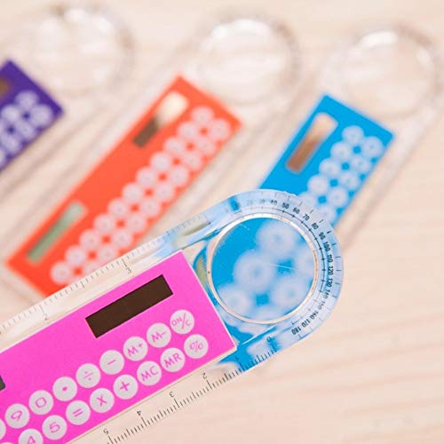 TEDILUVI 0CM Solar Transparent Ruler Calculator with Magnifier Student