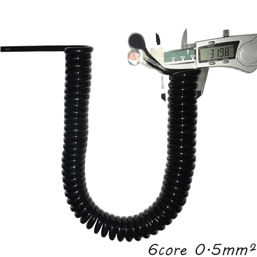Coiled 20AWG 6 Core Telescopic Power Cord Spring Wire Extensible Cable