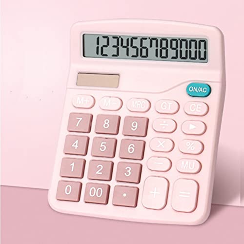 NSUQOA 12 Digit Desk Solar Calculator Large Buttons Financial Business Accounting Tool Big for School Student(E)
