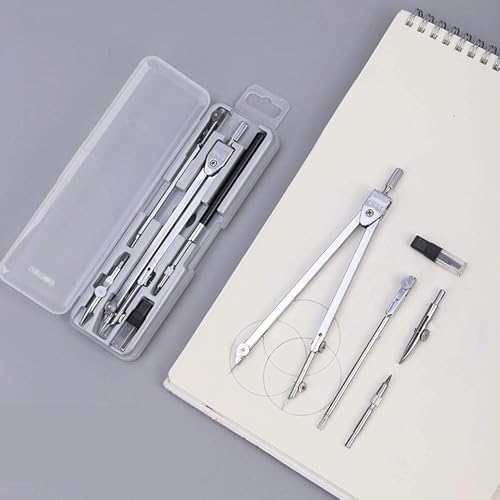 HYffUUOP Math Compass,Professional Drawing Compass with Extension,Stainless Steel Geometry Drafting Compass for Students, Engineers & Architects