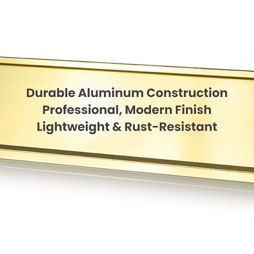 2" x 10" Aluminum Office Desk Nameplate Sign Holder (Gold) 10 Pack