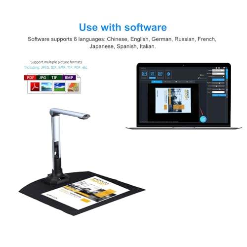 Document Scanner 10MP HD Foldable Portable Camera for Bills ID Cards Books Magazines Book Scanner high Speed