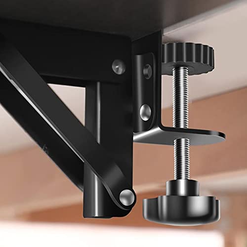 FKHFTI Slide Out Desk Extender, Under Desk Pull Out Platform for Keyboard, Ergonomic Keyboard Tray with C Clamp, Sliding Keyboard Drawer for Home Office/Black/25Cm*65Cm (Black 25Cm*52Cm)