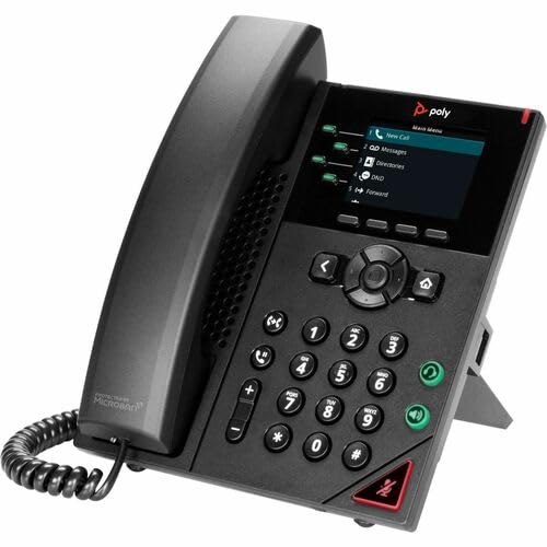 Poly VVX 250 IP Phone - Desktop Landline Phone - Wall Mountable - Black - VoIP - 2 x Network (RJ-45) - PoE Ports