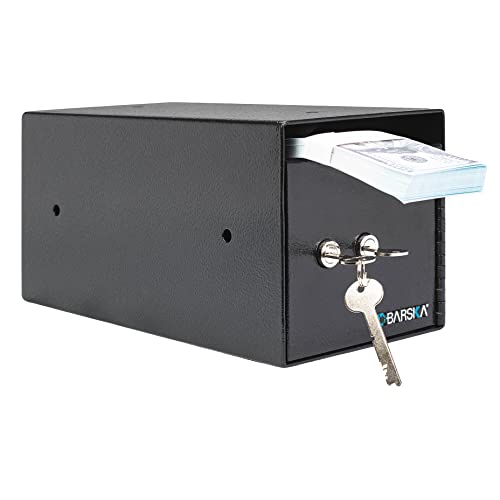 Winbest Steel Dual Key Cash Drop Depository Safe Mail Money Cash Drop Safe Box 12 in x 6 in x 6 in