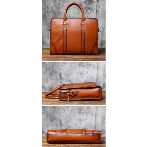 STBTOO Handbags Briefcases Men's Leather Shoulder Bags Messenger Bags Laptop Bags Luggage Bags Carrying Cases Totes(Black)
