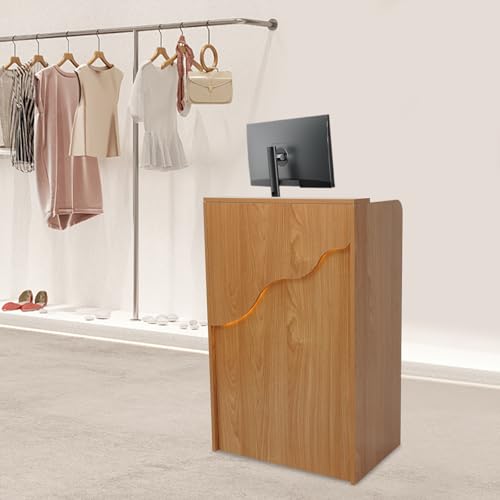 BalySam Reception Desk with Illuminated Strip and Storage Drawer for Retail Boutique