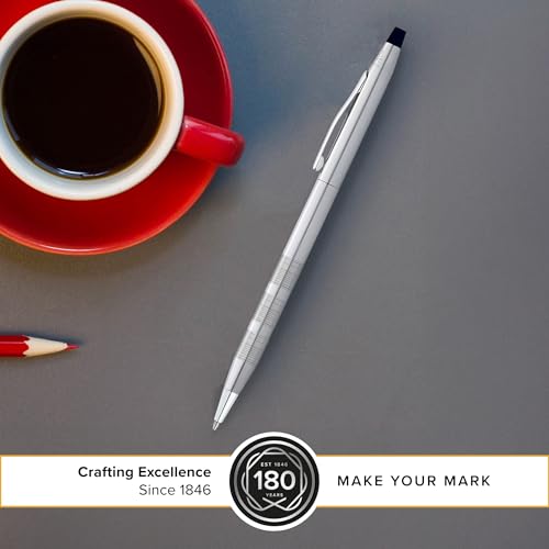 Cross Classic Century Diamond Cut Satin Ballpoint Pen, Black Ink